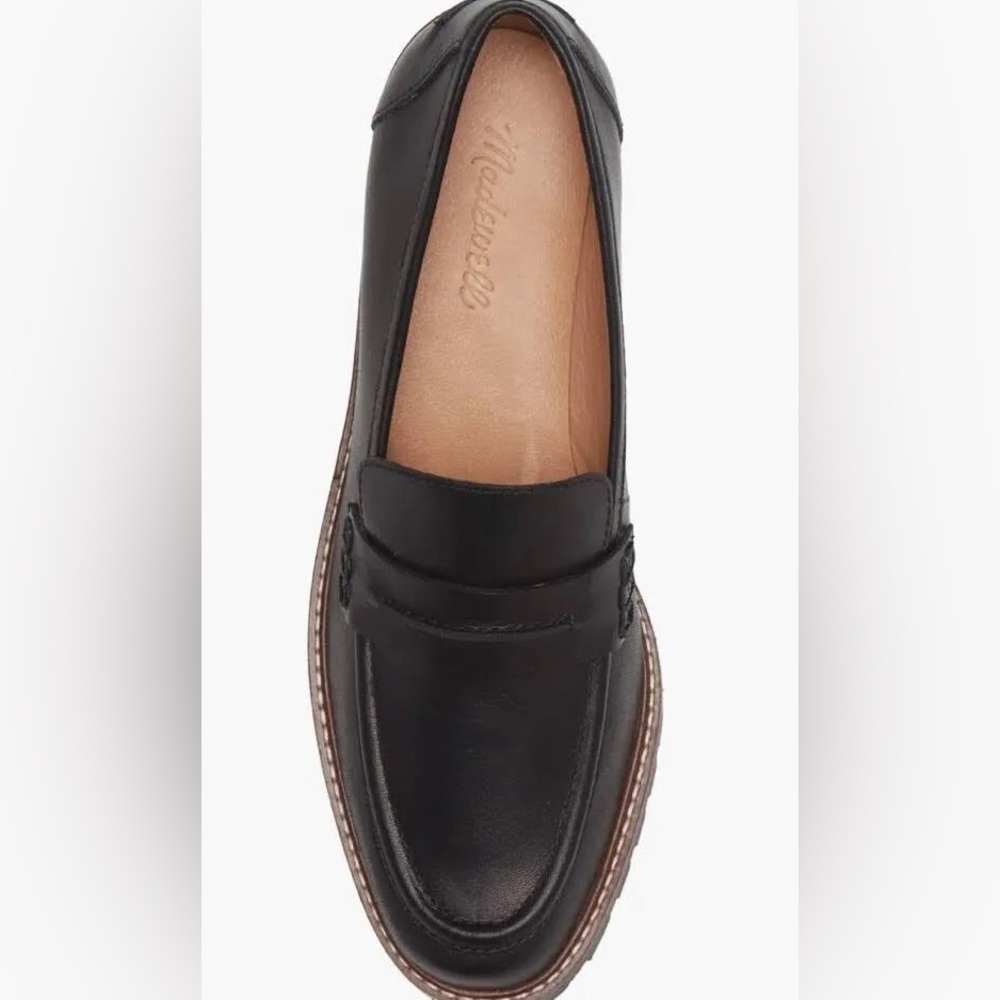 Black Leather Penny Loafers - Women